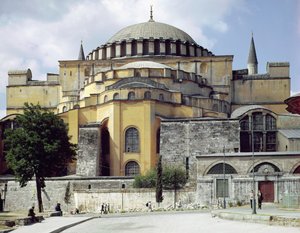 Vista exterior de la cúpula, 532-37 de Byzantine School